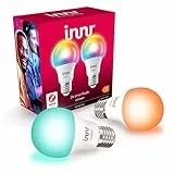 innr E27 Color Lampadina LED, funziona con Philips Hue, Alexa, Google (Hub Richiesto) Dimmerabile, RGBW, 2-Pack, RB 286 C-2