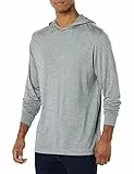 Amazon Aware Maglietta Leggera con Cappuccio a Maniche Lunghe vestibilità Regolare Uomo, Grigio Medio Puntinato, L