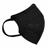 TBOC Mascherine FFP2 [Pack 80 Unità] Maschere Usa e Getta Taglia Piccola [Colore Nere] 5 strati [Non Riutilizzabili] Pieghevoli Traspiranti con Clip per il Naso [Certificato e Approvato CE 0370]