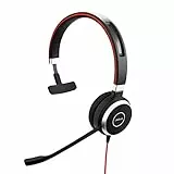 Jabra Evolve 40 UC Mono Headset – Unified Communications Headphones for VoIP Softphone with Passive Noise Cancellation – USB-Cable with Controller – Black