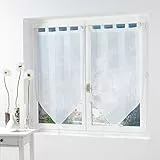 Douceur d'Intérieur Salina Tendaggio Fiocco Con Passanti, Bianco, 2 x 60 x 120 CM