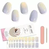 Kalolary Semi Indurite Strisce di Decalcomanie, 20PCS Strisce per Smalto Gel per Unghie Adesivi per Smalto per Unghie Full Wraps con Lima e Stick (Richiede Lampada UV/LED) (C)