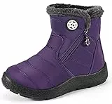 KVbabby Stivali da Neve Bambini Scarpe Invernali Neve Boots Flat Cerniera Stivaletti per Ragazzi Ragazze,1846viola,32 EU