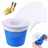 Yepnfro Calze per Skimmer Piscina Riutilizzabili 24 Pezzi,Calza Skimmer Pool Lavabile di Skimmer Piscine, Calze da Filtro Piscina Nylon per Cestello Skimmer con Carta Prova PH…