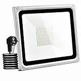 wowspeed Faretto LED da Esterno 50W, 5000LM Faro LED con Spina Europea, 6500K Bianco Freddo Proiettore LED, Impermeabile IP65, Proiettori per esterni per Giardino, Garage, Cortile (50W, 1PC)