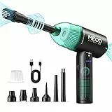 MECO 4 en 1 Elettrico Rimuovi Polvere Senza Fili & Aspirapolvere,Più Forte 3 Velocità 90000RPM/12000PA，2 Ore Ricarica Rapida di Tipo C，Aria Compressa per PC，Tastiera, Ufficio, Auto, Pulizia Della Casa