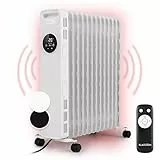 KLARSTEIN Thermaxx Heatstream - Radiatore ad Olio, Termoconvettore, Potenza: 2500 W, Fino a 50 m², Intervallo Temperatura: 5-35° C, Timer 24h On/Off, Digital Display, Hyperheat, Modalità ECO, Bianco