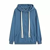 GURUNVANI Giacca con cappuccio da uomo Full Zip Hoodies baseball Streetwear, Blu, Medium