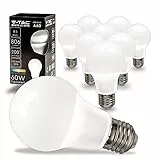 V-TAC 10x Lampadine LED di Nuova Generazione con Attacco E27 8,5W (Equivalenti a 60W) A60 - 806 Lumen - Massima Efficienza e Risparmio Energetico - 4000K Luce Bianca Naturale - 'L'imballo può variare'