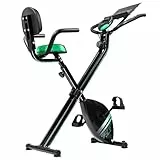 Cecotec Cyclette pieghevole con schienale DrumFit X-Bike Neo Pro. Schermo LCD, resistenza magnetica variabile, sella comfort e impugnature laterali, supporto per tablet e ruote
