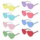 Weinsamkeit Occhiali da Sole Senza Montatura 8 Pezzi di Occhiali a Forma di Cuore in Diversi Colori.Gli Occhiali Alla Moda Sono La Migliore Decorazione per Le Feste di Carnevale da Uomo E da Donna