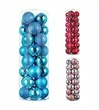 Arquiel 32 PCS Palline di Natale, 6cm Palle Albero di Natale, Decorazioni Natalizie da Appendere per Matrimoni e Feste(Blu)