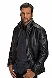 JP 1880 Giacca di nappa d'agnello con inserto trapuntato e zip nero 3XL 809475100-3XL