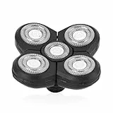 Testine del rasoio 5 testine rotanti di ricambio universale impermeabile accessorio testa rasoio lame di ricambio per gli uomini elettrici testa calva rasatura (nero)