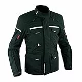 A-Pro Giacca Tessuto Moto Impermeabile Termica Sfoderabile Touring Cordura Nero L