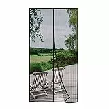 Risareyi Zanzariera Magnetica per Porte 95x220cm, Zanzariera Porta Finestra Tenda Chiusura Automatica Traspirante Zanzariere Facile da Installare Anti Zanzare Insetti, per Balcone Soggiorno, Nero