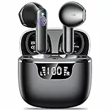 kauguo Cuffie Bluetooth, Auricolari Bluetooth con 4 Mic, Cuffie Wireless Bluetooth 5.3 Cuffie Senza Fili IP6 Impermeabili, Cuffiette Bluetooth Sport ENC Cancellazione Rumore, LED Display digitali/42H