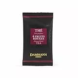 Pasticceria Passerini dal 1919 Dammann 4 Fruits Rouges - tè Nero aromatizzato al Ribes, Lampone, Fragola, Ciliegia con Pezzi di Fragole e Ribes, 24 filtri, Dammann Frères