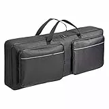 Amazon Basics Custodia morbida per tastiera, per pianoforte elettrico portatile da 61 tasti, imbottita, colori nero, Tinta Unita, 45,7 cm x 25,4 cm x 7,6 cm