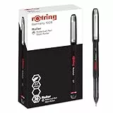 rOtring Penna a sfera a punta fine (0,7 mm) per scrittura trasparente, inchiostro nero, 12 pezzi