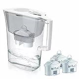 Laica Caraffa Filtrante Prime Line, Capacità 3.0L, Con 3 Filtri Bi-Flux che riduce calce e cloro, acqua filtrata per un gusto ottimale