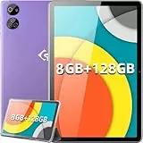 TYD Android Tablet 10.1' pollici 8 GB + 128 GB (1 TB TF), Octa core, 2,5 GHz, 8 MP + 13 MP, fotocamera 4G LTE, WiFi, Type-C (128 GB, purple)
