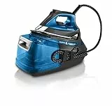Rowenta Silence Steam Pro DG9222, Ferro da Stiro con Caldaia Silenziosa, 2800W, 1.3 L, Microsteam 400 soleplate, 7.5 bar, 480 g/min, Nero/Blu