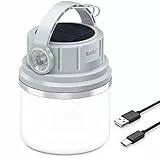 Realky Lanterna da Campeggio, Portatile Lampada Led Campeggio Solare Ultra Luminosa, 4 Modalità Dimmerabili, Torcia Lanterna Ricaricabile USB Impermeabile per Campeggio, Escursionismo, Emergenza