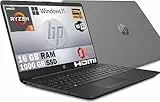HP Notebook, Ryzen 5 5500U 6 Core 4 Ghz, SSD da 1000 Gb Display IPS Full HD 15.6', DDR4 16 Gb, Wi-fi, 3 usb, webcam HD, Windows 11 Pro 64 Bit, Pacchetto Office 2021, Pronto Utilizzo