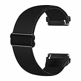Ecogbd Cinturino di ricambio elastico compatibile con cinturino Fitbit Versa/cinturino Fitbit Versa Lite/cinturino Fitbit Versa 2, cinturini in nylon tessuto morbido per donna uomo (nero)