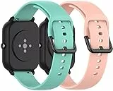 Ruentech - Cinturino di ricambio in silicone compatibile con Umidigi Uwatch GT/Umidigi Uwatch 3, misura grande, rosa e verde blu)