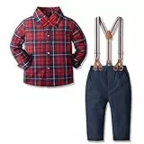 Yilaku Bimbo Neonato Completini e Coordinati Gentiluomo Autunno e Inverno 4 Pezzi Camicia con Fiocco+Pantaloni Suit Formali