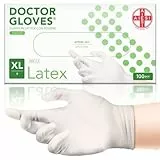 AIESI® Guanti in Lattice monouso con polvere uso medico DOCTOR GLOVES Conforme alle Norme EN420 EN374 EN455 (Confezione da 100 pezzi) taglia XL