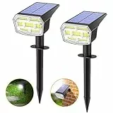 Faretti Solari a Led da Esterno, 59 LED Lampioni Solari da Giardino 3 Livelli di Luminosità, IP65 Impermeabile Lampioncini Solari da Lmpermeabili per Vialetto , Cortile ,Alberi,Piscina e Campeggio