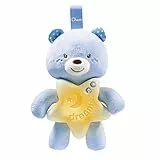Gioco First Dreams Bear Panel, Morbido Pupazzo a Forma di Orsetto da Appendere al Letto o Culla con Melodie Rilassanti e Luce Notturna, Azzurro, 0+ Mesi