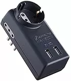 Electraline 70024 Adattatore Multipresa, Nero, 6 Posti