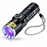 DARKDAWN Torce UV 395nm Ricaricabile USB, LED Lampada di Wood Ultravioletti Torcia Luce Nera, Mini Portatile Lampada UV per Ambra, Polimerizzare la Resina, Rivelatore di Urina per Cani e Gatti 400nm