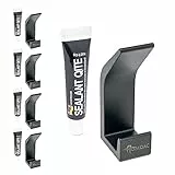 Set di 5 ganci adesivi resistenti - portasciugamani attaccapanni Soluzione senza forare per appendere asciugamani e abiti - Design elegante e facile da installare - colore nero