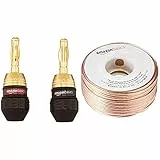 Amazon Basics - Cavo per altoparlanti 2x1,3 mm² da 30 m con 12 Connettori a banana