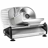 Ostba SL518 Affettatrice Elettrica Professionale da Casa, Diametro 19 cm, 150 W, Acciaio Inossidabile, Spessore Max 15 mm, Blocco di sicurezza, Multifunzione, Universale, Argento