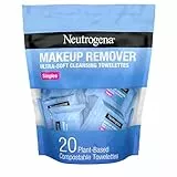 Neutrogena Makeup Remover Cleansing Towelette Singles, Daily Face Wipes To Remove Dirt, Oil, Makeup & Waterproof Mascara, Individually Wrapped, 20 Count