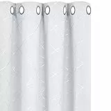 UMI Tende Oscuranti Tessuto Argentate Isolamento Termico con Anelli per Finestre Soggiorno Interni 140x260cm Grigio Perla 2 Pezzi