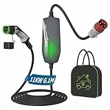 WISSENERGY Cavo di Ricarica Tipo 2 Caricabatterie EV da 11KW con Spina CEE, Stazione di Ricarica Wallbox Mobile Trifase 16A per Veicoli Elettrici EVSE, IEC 62196-2, 6 Metri
