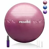 PROIRON Palla Fitness con patrón de pose, Fitball 75cm con Pompa, Palla per Pilates, Esercizi, Ginnastica e Yoga (Rosso)