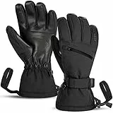 Unigear Guanti da Sci, Guanti da Snowboard Touchscreen Resistenza all'Acqua Guanti Caldi Termici Antiscivolo Invernali Antiscivolo per Sci, Snowboard, Ciclismo, Arrampicata