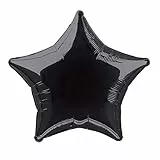 Unique Party 53330 - 50 cm Palloncino a Elio in Foil a Forma di Stella Color Nero