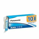 Panasonic EVOLTA TECHNOLOGY INSIDE, AAA Micro LR03, confezione da 10 in imballaggio privo di plastica, 1,5 V, batteria con energia a lunga durata, batteria alcalina