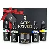 Regalo Donna Compleanno - Set Oli Corpo BIO 5x30ml - Regalo Festa Dei Nonni - Regalo Mamma – Regali - Skincare Set Crema Viso Antirughe - Olio di Ricino + Burro di Karité – Satin Naturel