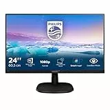 Philips 243V7QDAB Monitor 24' LED IPS FHD, 4 ms, 3 Side Frameless, Low Blue, Flicker Free, HDMI, DVI, VGA, Casse Integrate, VESA, Nero