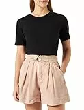 Pinko Judo Shorts Gabardina Morbida Pantaloncini, O37_Beige Rugby, 42 Donna
